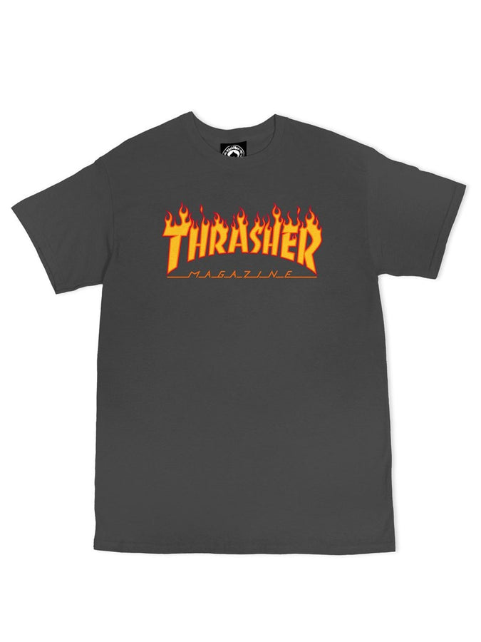 Thrasher Flame Logo T-Shirt | CHARCOAL