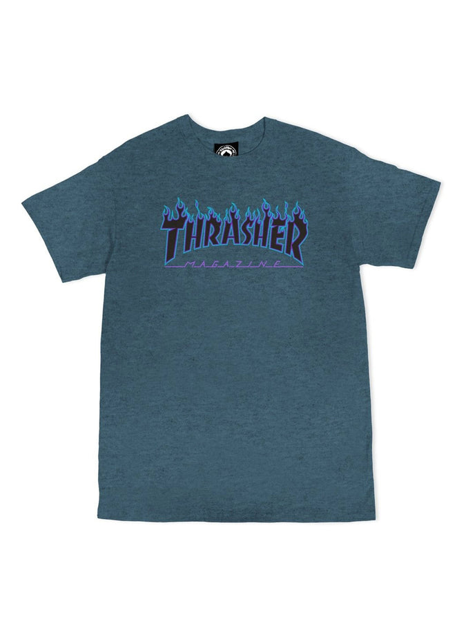 Thrasher Flame Logo T-Shirt | HEATHER GREY