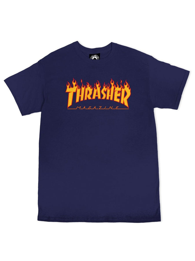 Thrasher Flame Logo T-Shirt | NAVY