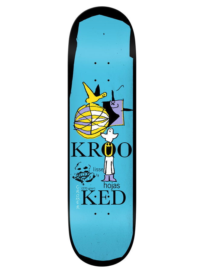 Krooked Hojas Chromer 8.5 Skateboard Deck | BLUE