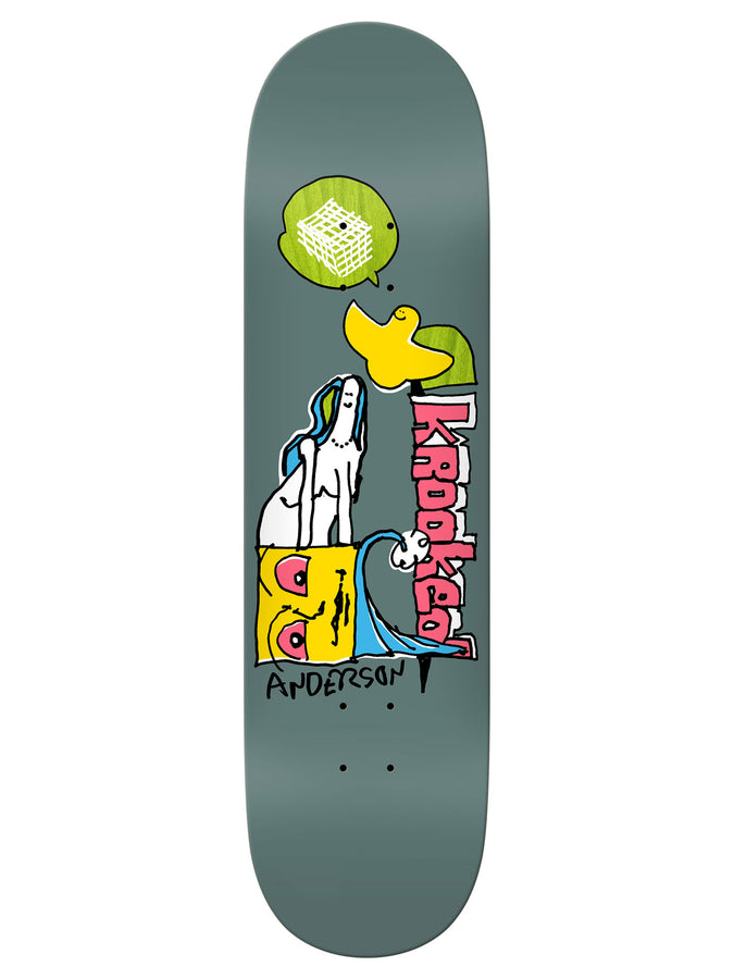 Krooked Manderson Hatter 8.25 Skateboard Deck | GREY