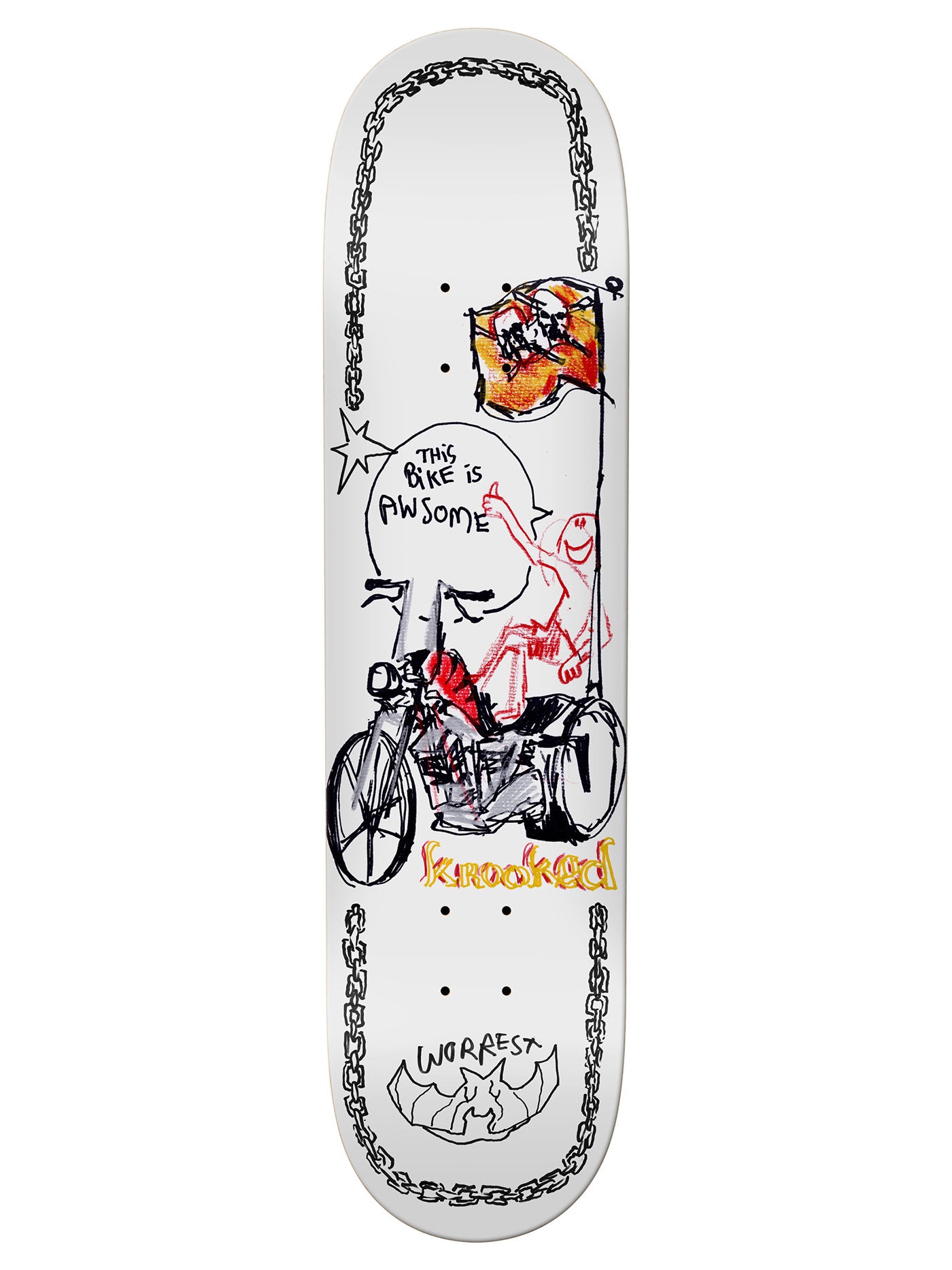 Krooked Worrest Awesome Cycle 8.12 Skateboard Deck