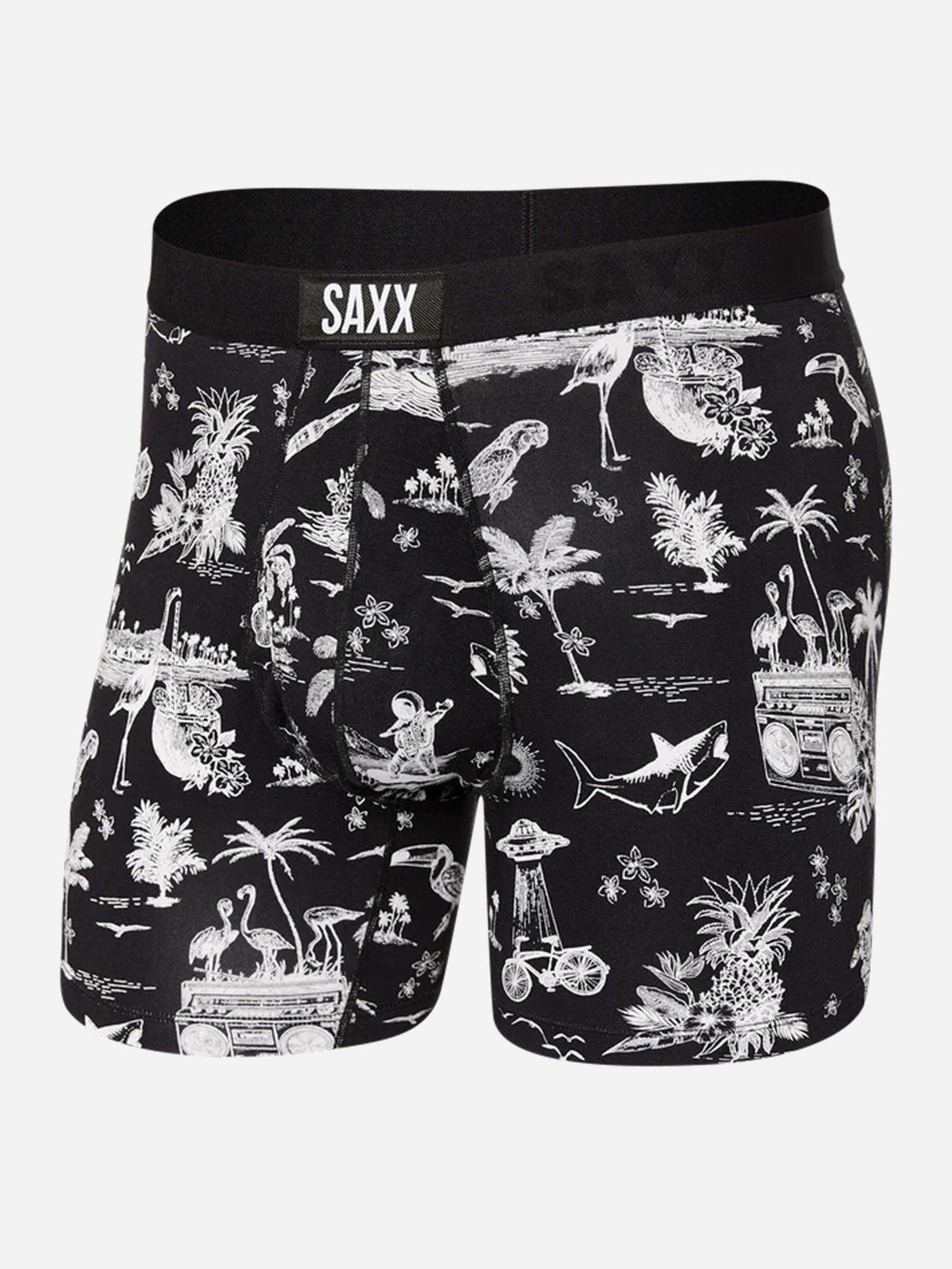 Saxx Ultra Brief Fly Black Astro Surf And Turf Boxer